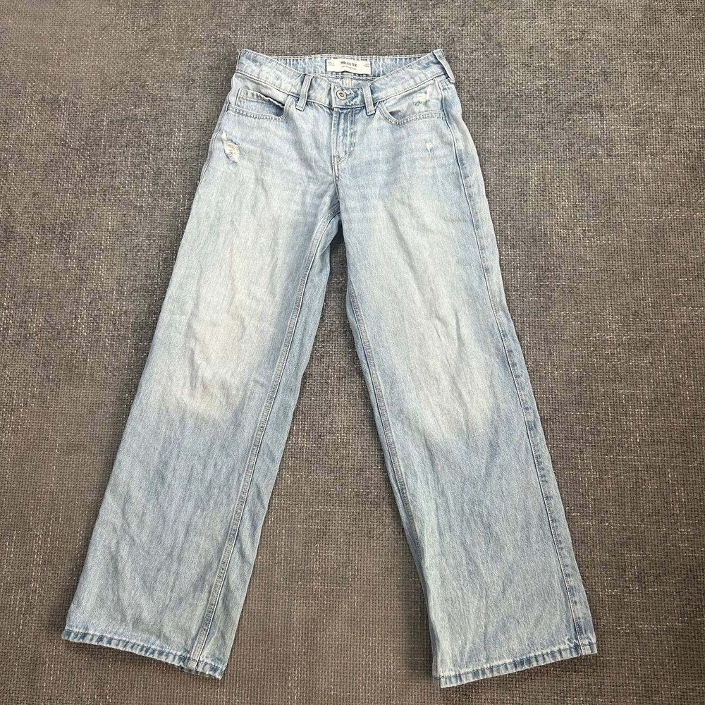 Hollister Low-Rise Baggy Jeans Womens 28 Light Wash Y2K Skater